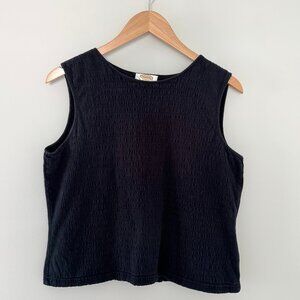 Talbots Petites‎ Black Textured Tank Top (M)